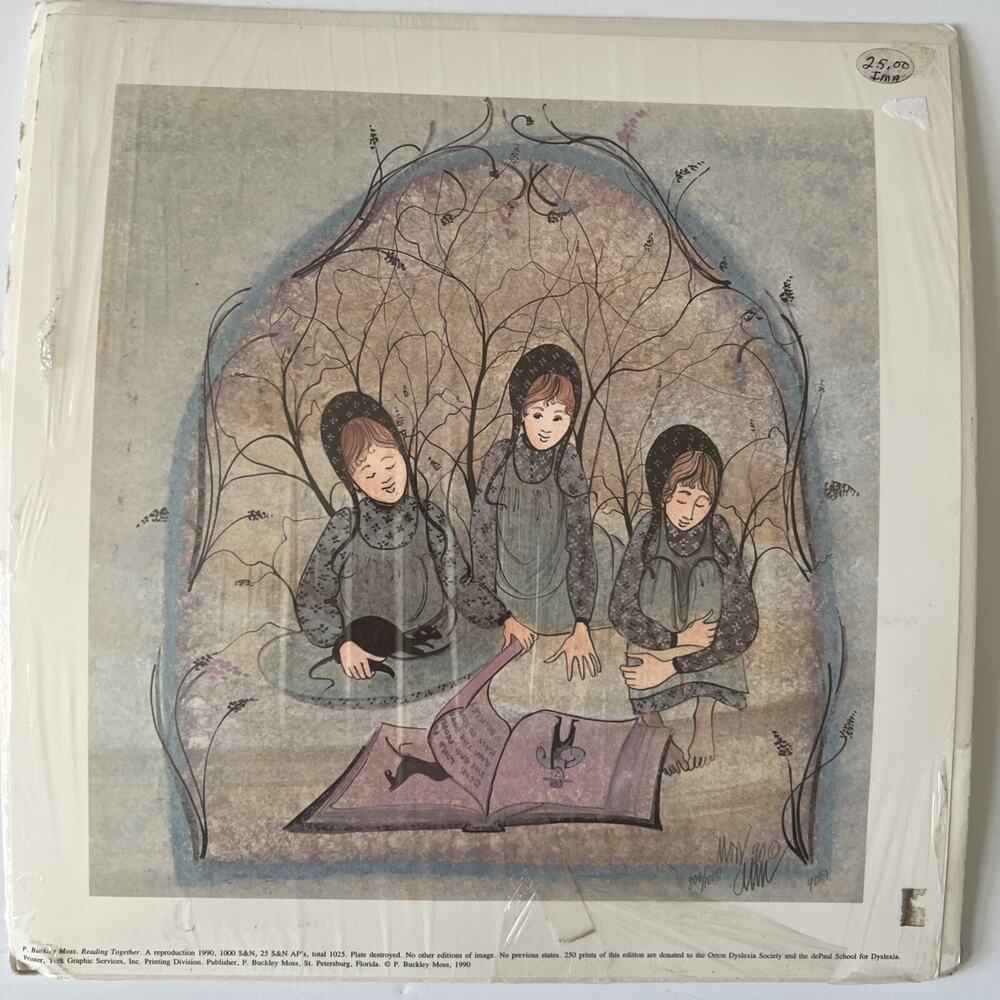 NEW P Buckley Moss “Reading Together” Limited & Signed Print Lithography RARE